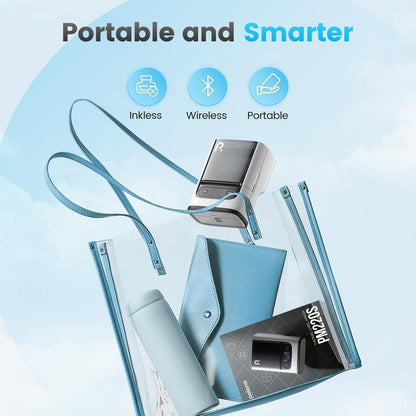 PM220S Label Machine, Mini Thermal Barcode Label Printer Bluetooth Portable Suitable for Various Scenarios, with Phones & Computers, Springtok