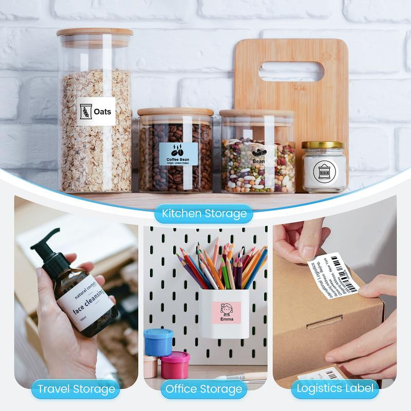 PM220S Label Machine, Mini Thermal Barcode Label Printer Bluetooth Portable Suitable for Various Scenarios, with Phones & Computers, Springtok