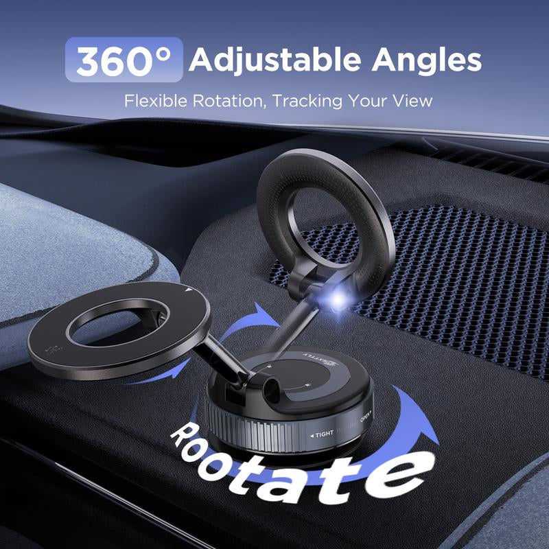 MSXTTLY Foldable Vacuum Magnetic Suction Phone Holder | 360° Rotatable & Adjustable Magnetic Design | Superior Grip on Smooth Surfaces Smartphone Cellphone