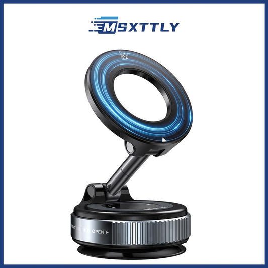 MSXTTLY Foldable Vacuum Magnetic Suction Phone Holder | 360° Rotatable & Adjustable Magnetic Design | Superior Grip on Smooth Surfaces Smartphone Cellphone