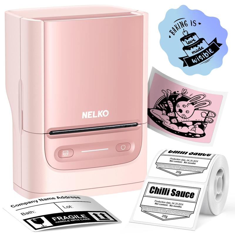 PM220S Label Machine, Mini Thermal Barcode Label Printer Bluetooth Portable Suitable for Various Scenarios, with Phones & Computers, Springtok