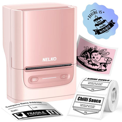 PM220S Label Machine, Mini Thermal Barcode Label Printer Bluetooth Portable Suitable for Various Scenarios, with Phones & Computers, Springtok