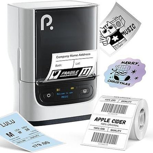 PM220S Label Machine, Mini Thermal Barcode Label Printer Bluetooth Portable Suitable for Various Scenarios, with Phones & Computers, Springtok